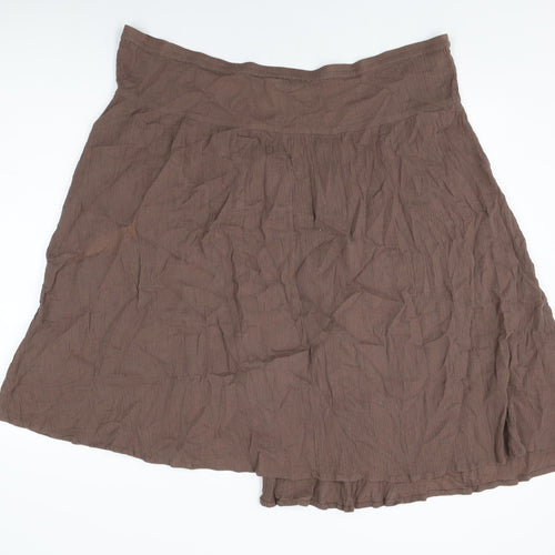 Classics Womens Brown Cotton Swing Skirt Size 20
