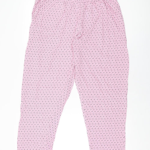 Smarty Pants Womens Pink Geometric Cotton Top Pyjama Pants Size 20