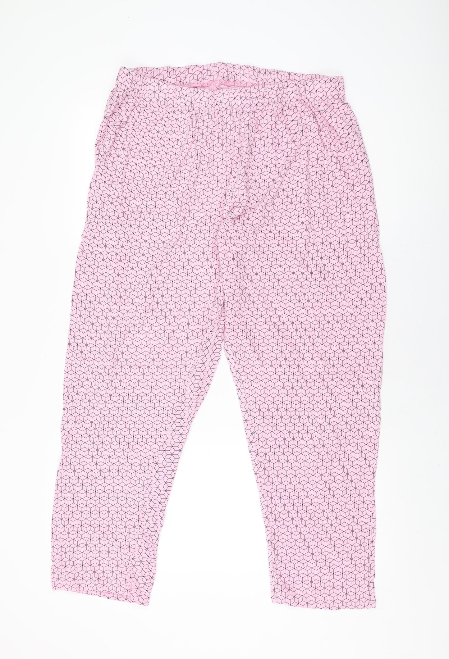 Smarty Pants Womens Pink Geometric Cotton Top Pyjama Pants Size 20