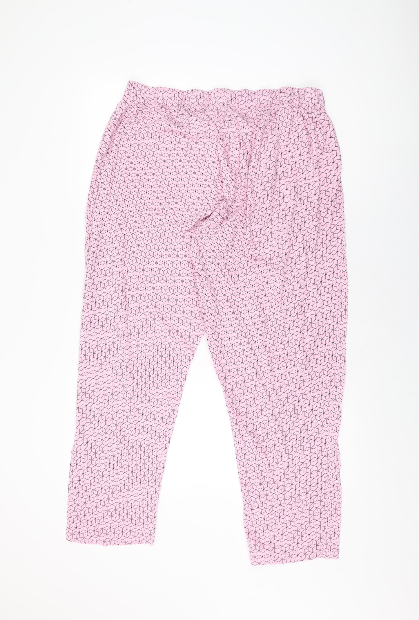 Smarty Pants Womens Pink Geometric Cotton Top Pyjama Pants Size 20