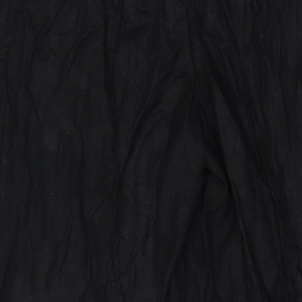 Marks and Spencer Womens Black Linen Trousers Size 12 L30.5 in Regular Zip
