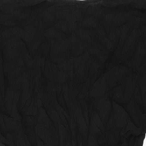 Marks and Spencer Womens Black Linen Shift Size 10 V-Neck Pullover