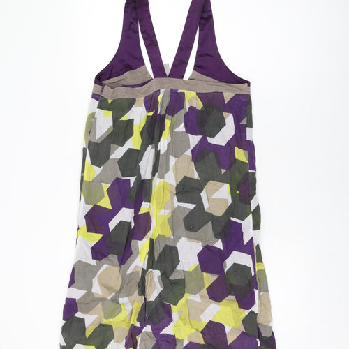 Springfield Womens Multicoloured Geometric Cotton Shift Size S V-Neck Zip