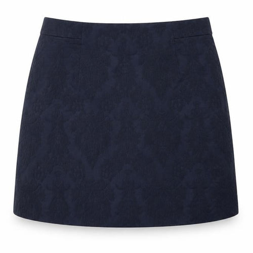 Zara Womens Blue Floral Cotton Mini Skirt Size M Zip