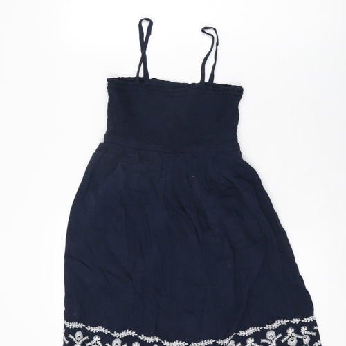 Gap Girls Blue Cotton A-Line Size L Square Neck Pullover