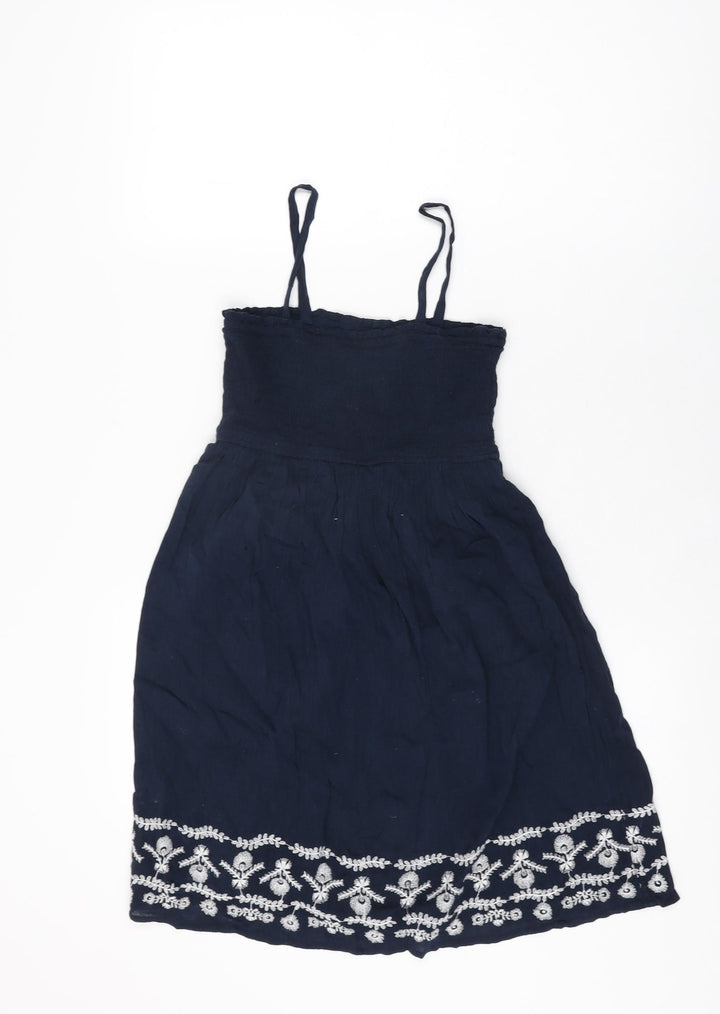 Gap Girls Blue Cotton A-Line Size L Square Neck Pullover