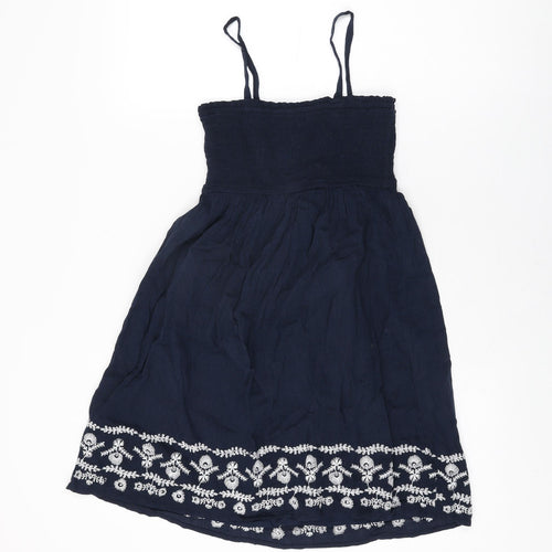 Gap Girls Blue Cotton A-Line Size L Square Neck Pullover