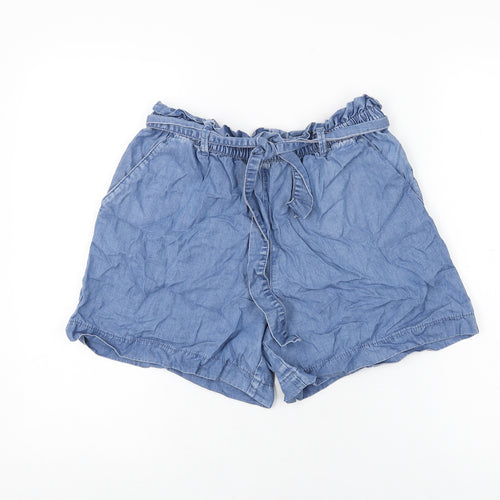 TU Womens Blue Lyocell Basic Shorts Size 10 L5 in Regular Tie