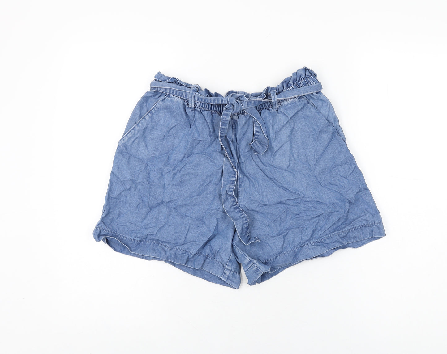 TU Womens Blue Lyocell Basic Shorts Size 10 L5 in Regular Tie