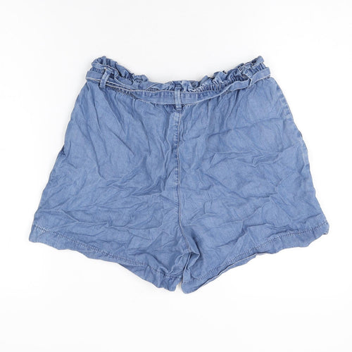 TU Womens Blue Lyocell Basic Shorts Size 10 L5 in Regular Tie