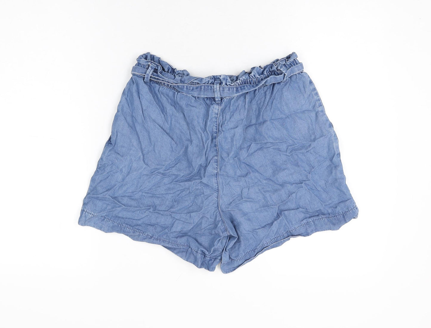 TU Womens Blue Lyocell Basic Shorts Size 10 L5 in Regular Tie