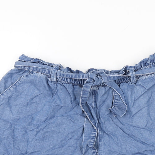 TU Womens Blue Lyocell Basic Shorts Size 10 L5 in Regular Tie