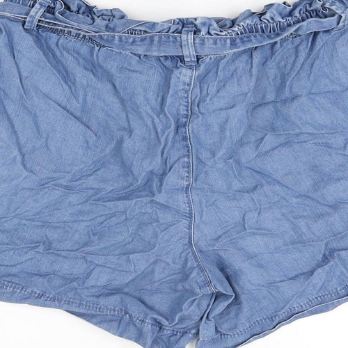 TU Womens Blue Lyocell Basic Shorts Size 10 L5 in Regular Tie