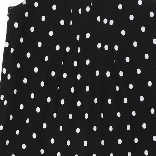 Mango Womens Black Polka Dot Polyester Jumpsuit One-Piece Size M L19 in Zip