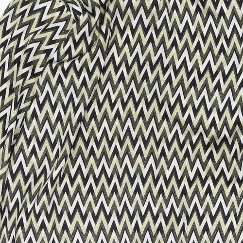 Bonanza Satrangi Womens Multicoloured Geometric Polyester Tunic T-Shirt Size 12 Round Neck