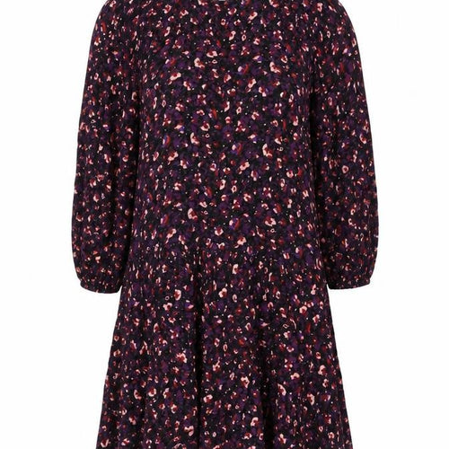Grace & Mila Womens Purple Geometric Viscose Shift Size S Round Neck Tie