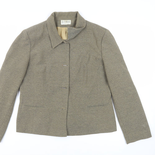 Citrus Womens Green Jacket Blazer Size 16 Button - Vintage