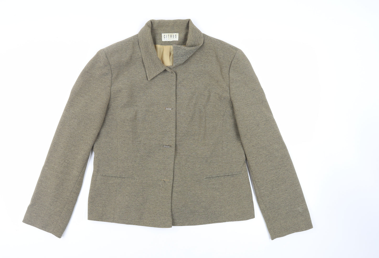 Citrus Womens Green Jacket Blazer Size 16 Button - Vintage
