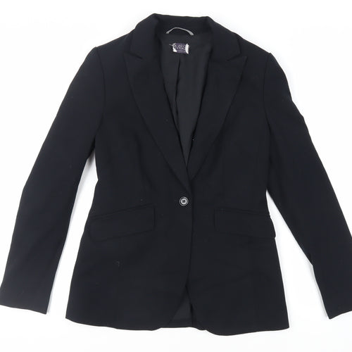 Marks and Spencer Womens Black Jacket Blazer Size 8 Button