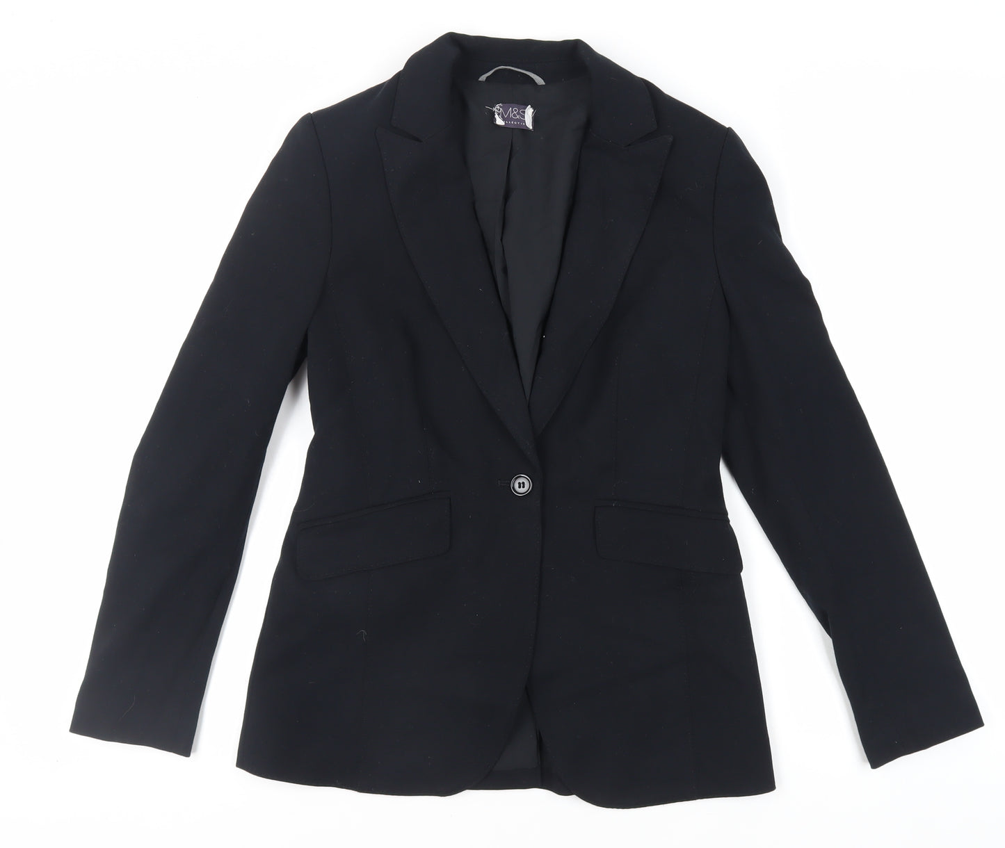 Marks and Spencer Womens Black Jacket Blazer Size 8 Button