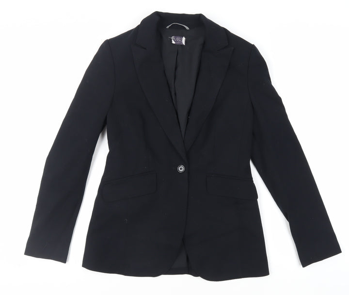 Marks and Spencer Womens Black Jacket Blazer Size 8 Button