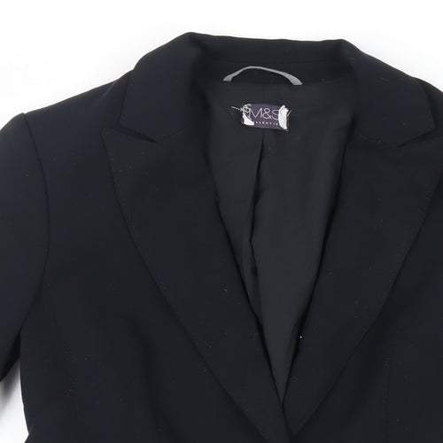 Marks and Spencer Womens Black Jacket Blazer Size 8 Button