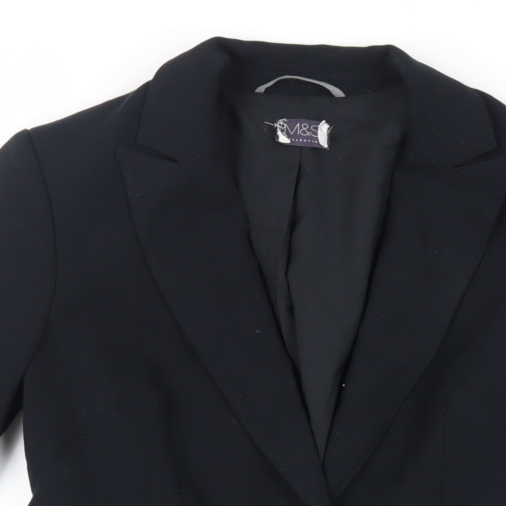 Marks and Spencer Womens Black Jacket Blazer Size 8 Button