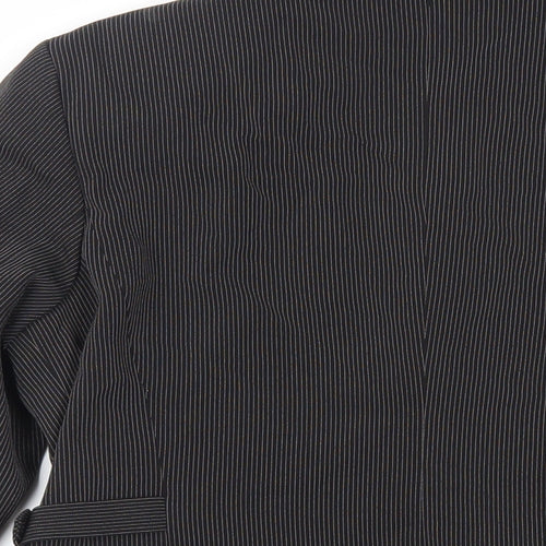 Fairweather Petites Womens Black Striped Jacket Blazer Size 10 Button