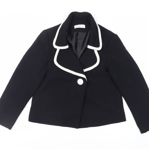 Monacco Womens Black Jacket Blazer Size 16 Button