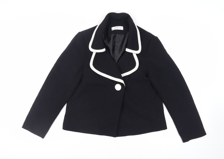 Monacco Womens Black Jacket Blazer Size 16 Button