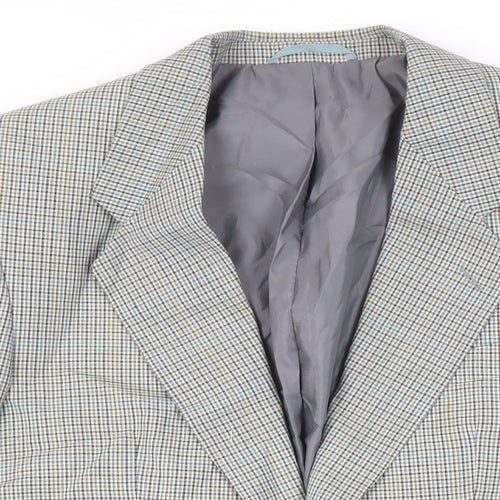 SCOTT Mens Green Plaid Polyester Jacket Suit Jacket Size 40 Regular