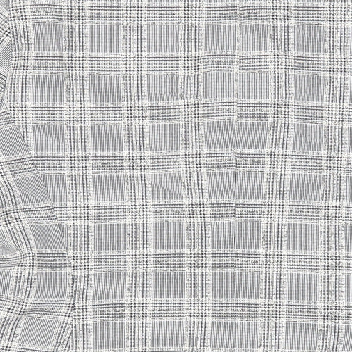 Zara Womens Grey Plaid Jacket Blazer Size L Button