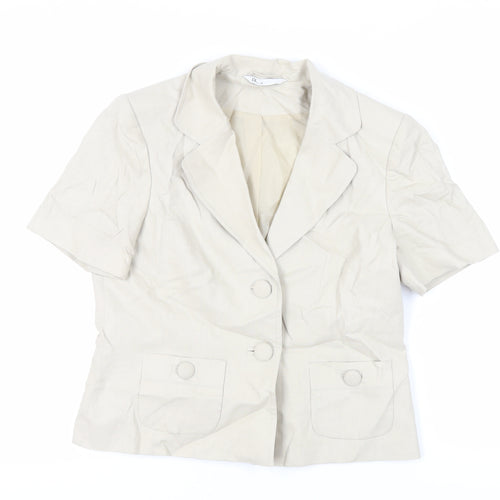 BHS Womens Beige Jacket Blazer Size 12 Button