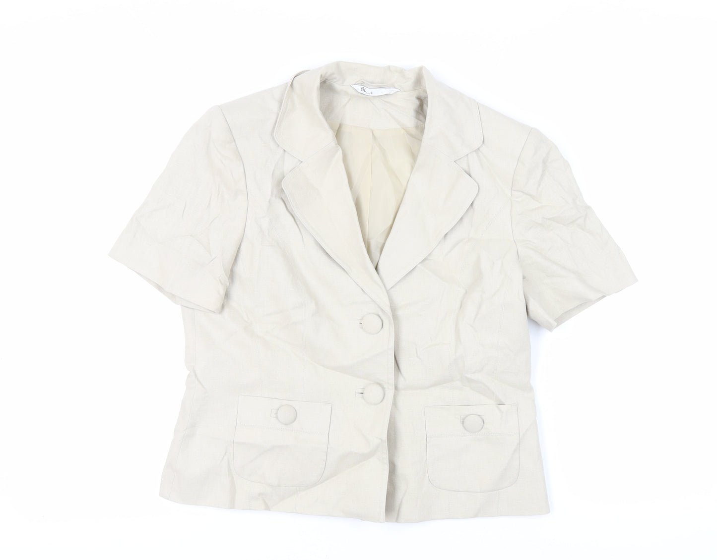 BHS Womens Beige Jacket Blazer Size 12 Button