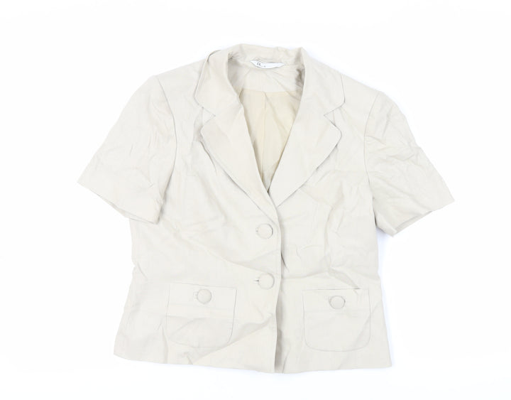 BHS Womens Beige Jacket Blazer Size 12 Button