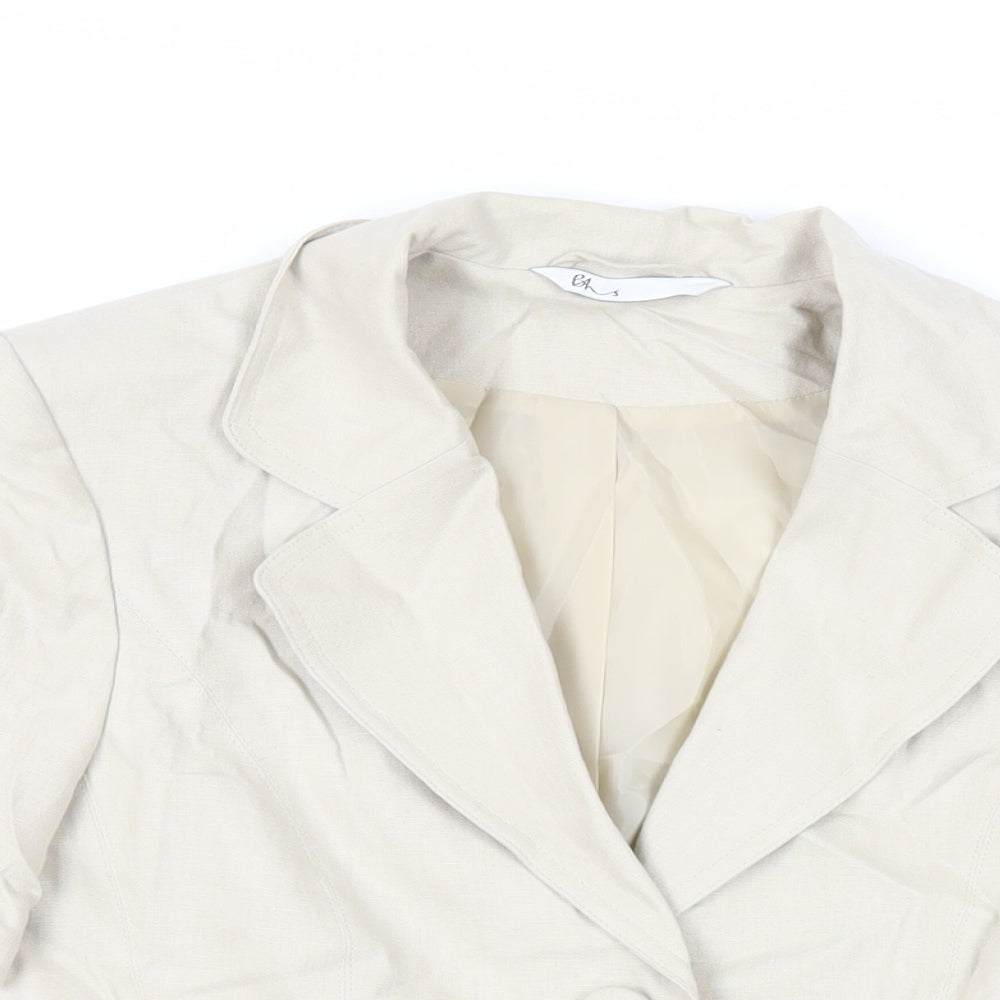 BHS Womens Beige Jacket Blazer Size 12 Button