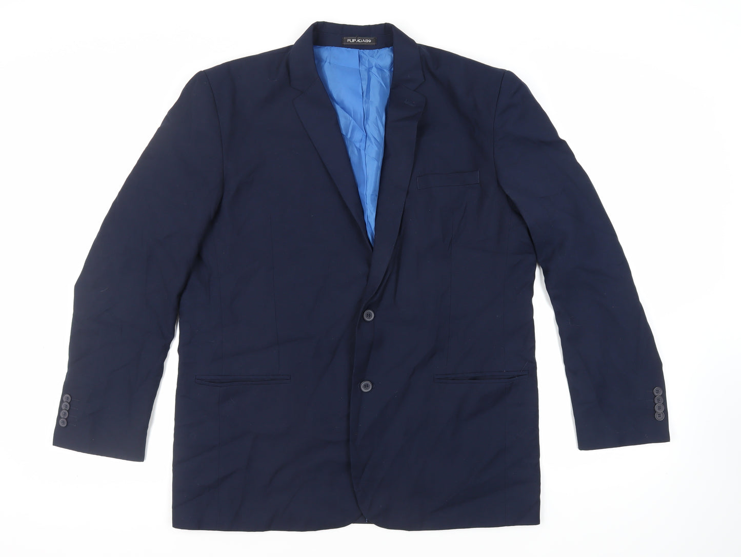 Flip Back Boys Blue Jacket Blazer Size 14 Years Button