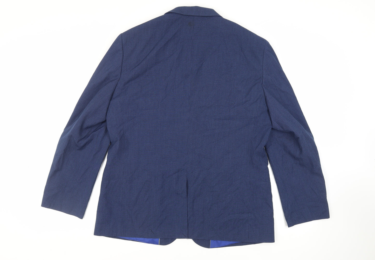 Fellini Mens Blue Polyester Jacket Suit Jacket Size 46 Regular