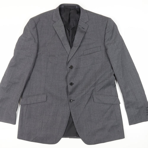 Marks and Spencer Mens Grey Polyester Jacket Suit Jacket Size 46 Regular