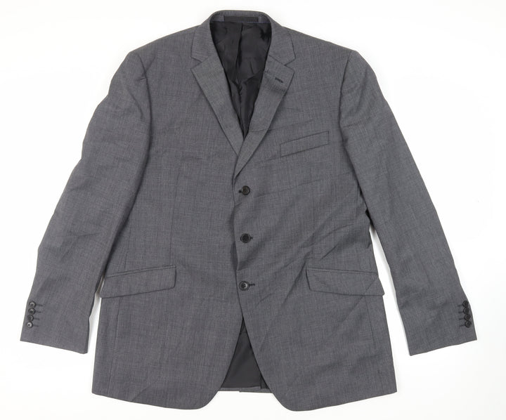 Marks and Spencer Mens Grey Polyester Jacket Suit Jacket Size 46 Regular