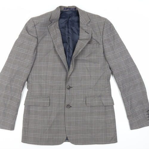 Hammond & Co. Mens Grey Plaid Wool Jacket Suit Jacket Size 40 Regular