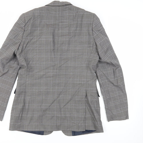 Hammond & Co. Mens Grey Plaid Wool Jacket Suit Jacket Size 40 Regular