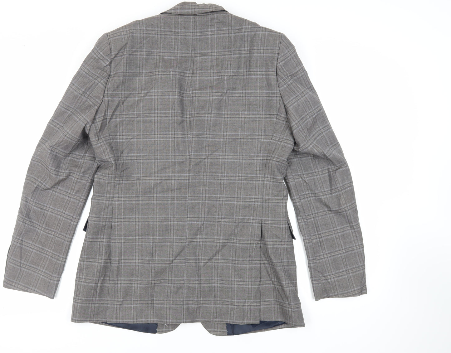 Hammond & Co. Mens Grey Plaid Wool Jacket Suit Jacket Size 40 Regular