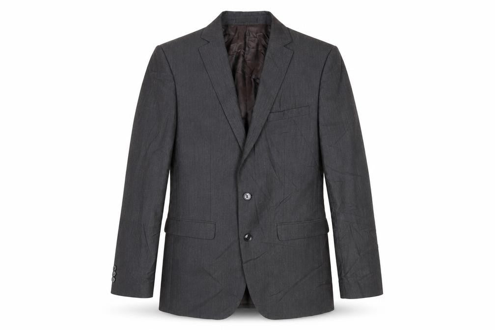 Front view of Zara Man men’s black polyester jacket suit jacket, size 38, regular