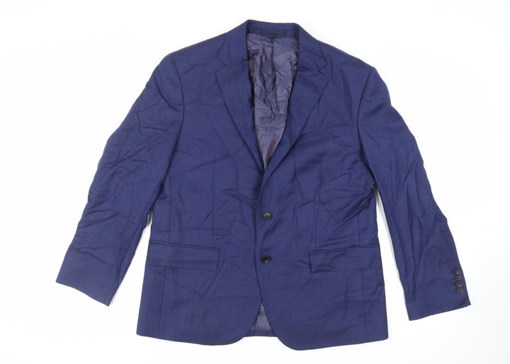 Marks and Spencer Mens Blue Wool Jacket Suit Jacket Size 42 Regular