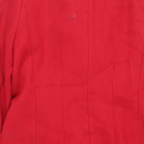 Marks and Spencer Womens Red Pea Coat Coat Size 12 Button