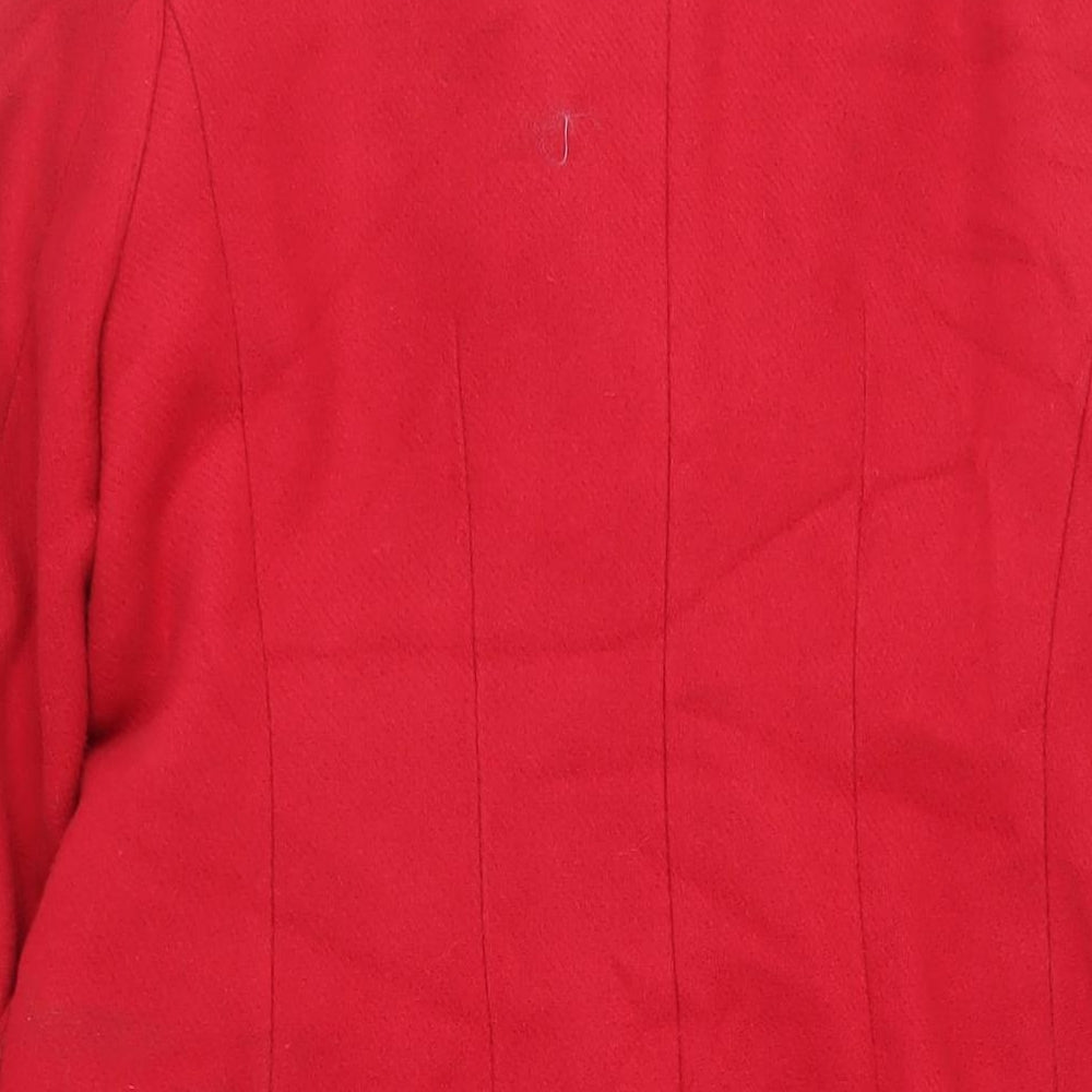 Marks and Spencer Womens Red Pea Coat Coat Size 12 Button