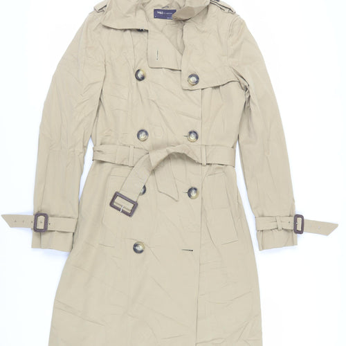 Marks and Spencer Womens Beige Trench Coat Coat Size 6 Button - Belted