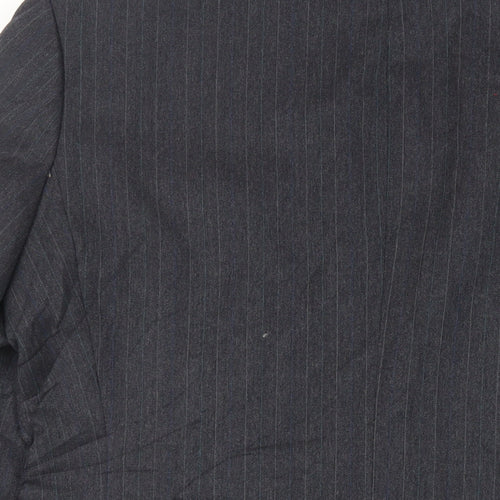 St Michael Mens Blue Striped Wool Jacket Suit Jacket Size 40 Regular - Vintage