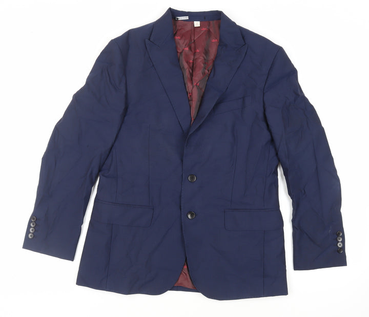 Marks and Spencer Mens Blue Wool Jacket Suit Jacket Size 40 Regular